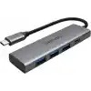 PHILIPS 4-in-1 USB-C Hub | 3x USB 3.0 5Gbps, 1x USB-C 5Gbps, Hızlı Veri Transferi, Kompakt ve Dayanıklı, Alüminyum Alaşım, Windows macOS Linux ve Android ile Uyumlu, SWR5041/00