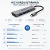PHILIPS 4-in-1 USB-C Hub | 3x USB 3.0 5Gbps, 1x USB-C 5Gbps, Hızlı Veri Transferi, Kompakt ve Dayanıklı, Alüminyum Alaşım, Windows macOS Linux ve Android ile Uyumlu, SWR5041/00