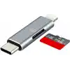 USB C yıldırım mikro SD kart okuyucu (2in1) iPhone16 15 14 Pro Apple adaptörü için dijital kamera TF bellek fotoğraf depolama transferi iPad için uyumlu Samsung C tipi kompakt aksesuarlar Android