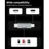 USB C yıldırım mikro SD kart okuyucu (2in1) iPhone16 15 14 Pro Apple adaptörü için dijital kamera TF bellek fotoğraf depolama transferi iPad için uyumlu Samsung C tipi kompakt aksesuarlar Android