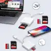 Lunatic 8360 Type-C Lightning Kart Okuyucu Micro SD TF Hafıza Kart Adaptörü Çevirici Çoklayıcı Sdhc