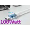 Type C-C, 2Metre, 100WATT PD Hızlı Şarj Kablosu, REMORAX Wahoo (1Ad x 2Metre Beyaz)