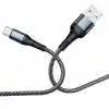 REMORAX Örgülü USB A-C Hızlı Şarj Kablosu, Siyah (100 CM)