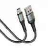 REMORAX Örgülü USB A-C Hızlı Şarj Kablosu, Siyah (100 CM)