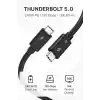 Coverzone Thunderbolt 5.0 Type-C Kablo – 240W PD Hızlı Şarj, 120Gbps Veri Aktarımı, 16K 60Hz Görüntü Desteği, E-Marker Akıllı Çipli, Thunderbolt 3/4/USB4 Geriye Uyumluluklu Örgü Kablo | ZR1107