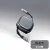 PDAteknoloji Retractable (Makaralı) Type-C To Type-C Hızlı Şarj ve Data Kablosu Siyah YK-K181