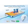 2 Adet x 2 Metre Kablo Seti, Type C-Lightning 27Watt PD Hızlı Şarj, REMORAX Wahoo, Beyaz/Gümüş Metal