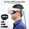 Daytona VR-C Oculus Quest ile Uyumlu VR5 Link Kablosu 5 M, 5Gbps USB 3.2 Gen 1 Hızlı Veri Aktarımı, Hızlı Şarj Usb-C, Quest 2 Uyumlu (Type C to Type C) Kablo; Sanal Gerçeklik Gözlüğü Uyumlu
