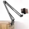 SMAYLİNG 360° Üst Çekim Masaüstü Telefon Tripodu | Ayarlanabilir Süspansiyon Kol, Metal Kaymaz Taban, Evrensel Telefon Tutucu, Siyah