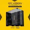 Lian Li O11 Vision Kompakt Siyah Çelik Temperli Cam ATX Orta Kule Bilgisayar Kasası-Geri Bağlantı Desteği-O11VPX