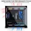 Lian Li O11 Vision Kompakt Siyah Çelik Temperli Cam ATX Orta Kule Bilgisayar Kasası-Geri Bağlantı Desteği-O11VPX