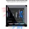 Lian Li O11 Vision Kompakt Siyah Çelik Temperli Cam ATX Orta Kule Bilgisayar Kasası-Geri Bağlantı Desteği-O11VPX