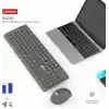 Lenovo KN260 Sessiz Kablosuz Klavye Mouse Seti - Koyu Gri, 2.4GHz Wireless, Mini Tek USB Alıcı (Wireless Silent Keyboard & Mouse Set)