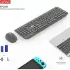 Lenovo KN260 Sessiz Kablosuz Klavye Mouse Seti - Koyu Gri, 2.4GHz Wireless, Mini Tek USB Alıcı (Wireless Silent Keyboard & Mouse Set)