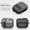 Minesk Airpods Pro 3 ile Uyumlu Fabric Serisi Özel Kilitli Tasarım ve Kumaş Yüzeyli Kılıf Darbelere Karşı Koruyucu Kapak (Gri, Airpods Pro 3 (2025))