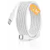 Type C-C, ÖRGÜLÜ ve GÜÇLENDİRİLMİŞ BOYUN, 1Metre, 60Watt Hızlı Şarj Kablosu (1Ad x 1Metre Beyaz)