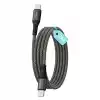 Type C-C, 2Metre ÖRGÜLÜ 60Watt PD Hızlı Şarj Kablosu, REMORAX Wahoo (1Ad x 2Metre Füme)