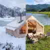 PİKAS Rovos 12 Kişilik XXL Şişme Kamp Çadırı | 4 Mevsim Büyük Aile Çadırı | Su Geçirmez Oxford Kumaş | Kamp, Glamping ve Outdoor Çadırı