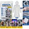 AEE® 10 Adet Şeffaf Tek Kullanımlık Yağmurluk – Su Geçirmez Yağmurluk Panço, Kapüşonlu Hafif Yağmurluk, Yetişkin Unisex Yağmurluk, Kamp, Doğa, Seyahat ve Açık Hava Kullanımı