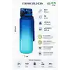 UZSPACE 800ml -YENİ EBAT-Çift Renk Softtouch Tritan Su Matarası -Turkuaz, Mavi-turkuaz