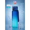 UZSPACE 800ml -YENİ EBAT-Çift Renk Softtouch Tritan Su Matarası -Turkuaz, Mavi-turkuaz
