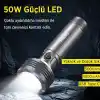 Philips SFL6253/93 3000 Lümen 50W LED El Feneri Metal Gövdeli 9 Modlu Çıkarılabilir Pilli Şarj Edilebilir Çift Açılı Flashlight Siyah