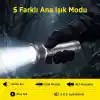 Philips SFL6253/93 3000 Lümen 50W LED El Feneri Metal Gövdeli 9 Modlu Çıkarılabilir Pilli Şarj Edilebilir Çift Açılı Flashlight Siyah