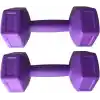 Leyaton Mor Dambıl 2 Kg x 2 Adet Vinyl Kaplı Fitness Dumbell Ağırlık Seti, 2KG2MORR