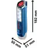 Bosch Professional pil lamba GLi 12 V-300 (pil, karton, 12 Volt, ışık akımı: 300 Lümen)