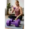 Leyaton Mor Dambıl 2 Kg x 2 Adet Vinyl Kaplı Fitness Dumbell Ağırlık Seti, 2KG2MORR