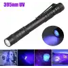 Valkyrie 395nm Ultraviyole UV Kalem El Feneri - Alüminyum Darbeye Suya Dayanıklı Cep Feneri Klipsli Kalem Fener Blacklight