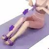 Lastikli Mekik Çekme Aleti, karın, bel, kol, bacak, pedal direnç bandı, elastik çekme yoga, mor
