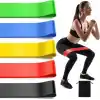 5li Pilates Direnç Bandı Seti – Hafiften Serte 5 Direnç Seviyesi, Silikon Egzersiz ve Fitness Bandı, Evde Spor, Yoga, Pilates ve Fizik Tedavi İçin