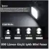 UNİCHROME 3 Adet Led Anahtarlıklı Metal Kasa El Feneri Şişe Açacağı Usb’li Şarj Edilebilir Cep Boy Cob 800Mah
