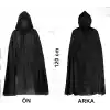 Siyah Uzun Pelerin 120 cm Kapüşonlu – Cosplay ve Parti Kostümü