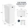 9 Litre Slim Sensörlü Çöp Kovası, Otomatik Temassız Akıllı Çöp Kutusu, Sessiz Kapanan, 2 AA Pille Çalışan, Dar Alanlar İçin Banyo, Mutfak ve Ofis Beyaz