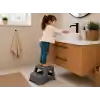 Orret Home 2 Basamaklı Merdiven Tabure Kaydırmaz Ayaklı Sağlam Plastik Basamak, Çocuk ve Yetişkin İçin Lavabo Mutfak Banyo WC Dolap Çok Amaçlı Basamak Taburesi Gri
