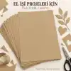 A4 Kraft Kağıdı, 100 Adet, 21 x 29,7 cm, Kahverengi, Hobi, El İşi, Çizim ve Hediye Notları İçin