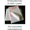 Etiket Kağıdı A4 Yapışkanlı Sticker – Kuvvetli yapışkanlı,A4 Yapışkanlı Etiket Kağıdı, 21x29.7 cm, 25 Yaprak, 160 gr, Tüm Yazıcılarla Uyumlu, Beyaz