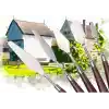 YUEMING 5 adet palet bıçağı boyama aleti, palet bıçağı, boya spatulası, boya kazıyıcı, kırmızı plastik saplı metal bıçak palet boyama akrilik boyama yağlı boya sanatçı