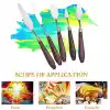 YUEMING 5 adet palet bıçağı boyama aleti, palet bıçağı, boya spatulası, boya kazıyıcı, kırmızı plastik saplı metal bıçak palet boyama akrilik boyama yağlı boya sanatçı