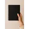 Fark Tanıtım Kareli Spiralli Not Defteri, A5 Boyut (15x21 cm), 60 Yaprak, 90gr. Ivory Kağıt, Ofis İçin İdeal (Siyah Kapak)