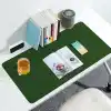 Klasse Çift Renk Dikişli PU Deri Masa Matı 80x40 Cm Mousepad, Su Geçirmez Masa Sümeni, Çift Taraflı Kullanım, Dizüstü Bilgisayar/Ofis/Ev için, Kaymaz Taban (Koyu Yeşil Ve Taba)