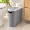 Kups Çöp Kovası, 10 Lt Kapasiteli, Plastik, Tuvalet Kağıdı Tutuculu, Dar Alana Uyumlu, (ANTRASİT)