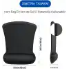 ErgoComfort Bilek Destekli Mouse Pad Ergonomik Mouse Altlığı Kaymaz Taban Bilek Koruyucu Bilgisayar Ofis Oyuncu Mousepad Siyah