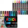 Posca Full Set 8 Akrilik Boya Kalemi Ters Çevrilebilir Orta Uçlu Kalem Uçları, Posca Kalemleri Kaya Boyama, Kumaş, Cam Boya, Metal Boya ve Grafiti için Akrilik Boya İşaretleyicileridir