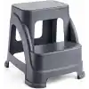 İki Basamaklı Kaymaz Büyük Boy Tabure - 120 KG Taşıma Kapasiteli - Basamaklı Tabure - Sert Plastik 42x44x44 cm