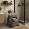 İki Basamaklı Kaymaz Büyük Boy Tabure - 120 KG Taşıma Kapasiteli - Basamaklı Tabure - Sert Plastik 42x44x44 cm