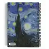 Vincent Van Gogh/The Starry Night,1889 | Spiralli Defter 22 | A5 | Çizgili | 100 Sayfa | Okul (Düz)