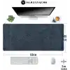 Klasse Pro - 5 Farklı Model Dikişli Kenar 120x60 cm Oyuncu Gaming Mouse Pad (Dark Grey Map Lines)